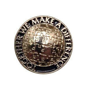 Baudville Together We Make a Difference Puzzle Globe Lapel Pin